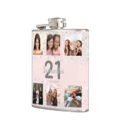 Flasques Anniversaire blush argent parties scintillant phot (Gauche)