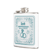 Flasques Anniversaire Floral mariage année personnalisable (Gauche)