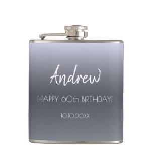 Flasques Anniversaire fun faits bio fun guy argent fox phot