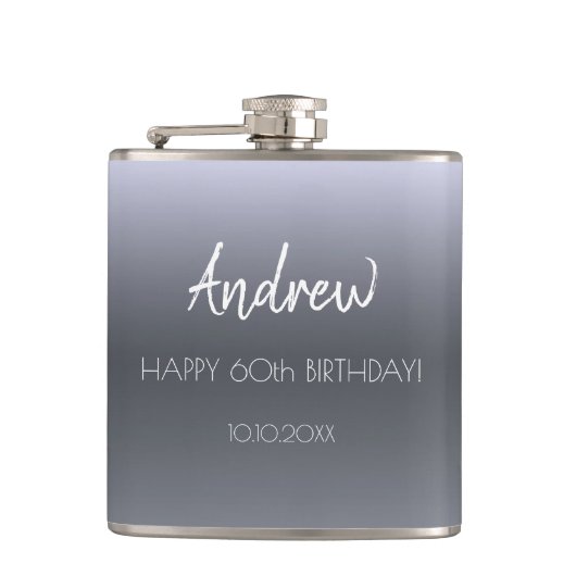 Flasques Anniversaire fun faits bio fun guy argent fox phot (Devant)