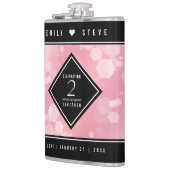 Flasques Anniversaire Mariage élégant du 2e Rose Quartz (Gauche)