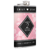 Flasques Anniversaire Mariage élégant du 2e Rose Quartz (Droite)