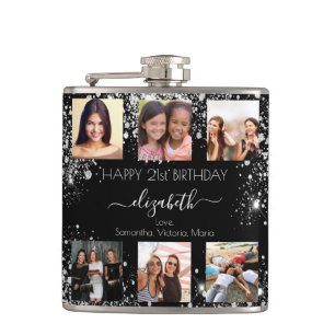 Flasques Anniversaire noir argent parties scintillant photo