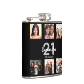 Flasques Anniversaire noir blanc nom photo Fun (Droite)