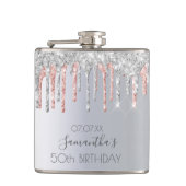 Flasques Anniversaire parties scintillant argent rose or am (Devant)