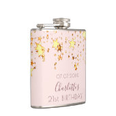 Flasques Anniversaire rose or blush étoiles nom (Droite)