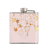 Flasques Anniversaire rose or blush étoiles nom (Dos)