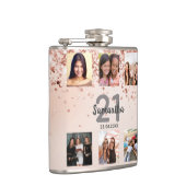 Flasques Anniversaire rose or photo nom collage (Droite)