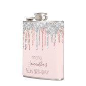 Flasques Anniversaire rose parties scintillant or gouttes d (Gauche)