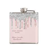 Flasques Anniversaire rose parties scintillant or gouttes d (Dos)