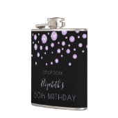 Flasques Anniversaire violet diamants noirs monogramme (Gauche)