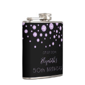 Flasques Anniversaire violet diamants noirs monogramme (Droite)