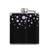 Flasques Anniversaire violet diamants noirs monogramme (Dos)