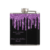 Flasques Anniversaire violet parties scintillant noir monog (Dos)