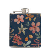 Flasques Antique aquarelle Imprimer floral sur marine (Devant)