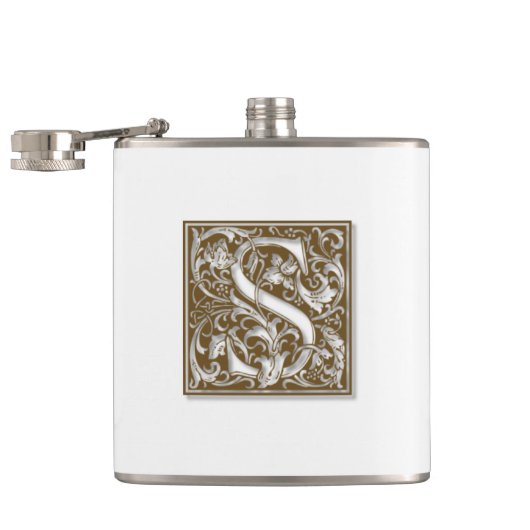 Flasques Antique S Monogramme (Ouvert)