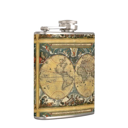Flasques Antique World Map - 1664 (Droite)