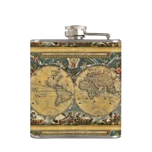 Flasques Antique World Map - 1664 (Dos)