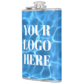 Flasques Aqua Blue Swimming Pool Photo for Your Logo (Gauche)