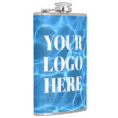 Flasques Aqua Blue Swimming Pool Photo for Your Logo (Droite)