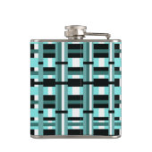 Flasques Aqua monogramme et Plaid noir (Dos)