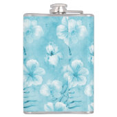 Flasques Aqua tropical Orchidées blanches Hibiscus Floral (Dos)