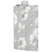 Flasques Aquarelle blanc orchidée sur gris | (Gauche)