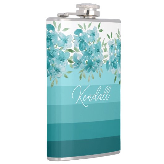 Flasques Aquarelle bleu turquoise Fleur sauvage (Droite)