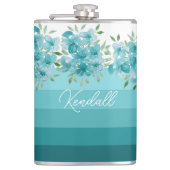 Flasques Aquarelle bleu turquoise Fleur sauvage (Devant)