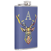 Flasques Aquarelle colorée Deer Head Art (Droite)