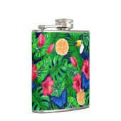 Flasques Aquarelle de jardin toucan et tropical (Droite)