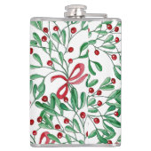 Flasques Aquarelle de Noël Rustique Mistletoe (Dos)