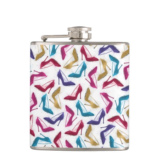 Flasques Aquarelle de talons haute or moderne (Devant)