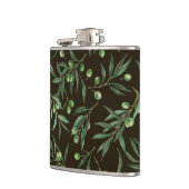 Flasques Aquarelle des branches d'olive en noir (Gauche)