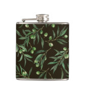 Flasques Aquarelle des branches d'olive en noir (Devant)