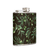 Flasques Aquarelle des branches d'olive en noir (Droite)