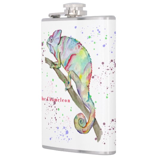 Flasques Aquarelle drôle caméléon (Gauche)