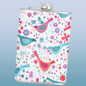 Flasques Aquarelle florale des oiseaux