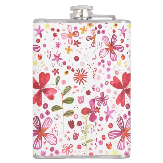 Flasques Aquarelle florale moderne (Dos)