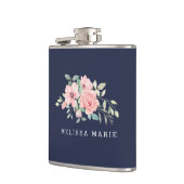 Flasques Aquarelle florale personnalisée de marine nommée (Gauche)