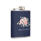 Flasques Aquarelle florale personnalisée de marine nommée (Droite)