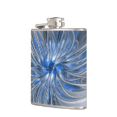 Flasques Aquarelle gris bleu Abstrait Fractal Art Flower (Gauche)