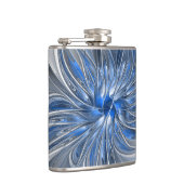 Flasques Aquarelle gris bleu Abstrait Fractal Art Flower (Droite)