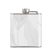 Flasques Aquarelle grise à feuilles élégantes Nom personnal (Dos)