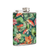 Flasques Aquarelle Koi et Lys d'eau Hip Flask (Droite)