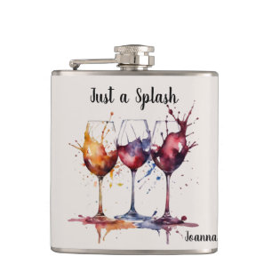 Flasques Aquarelle mignonne amusante juste un peu de vin No