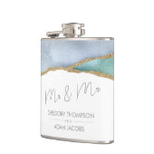 Flasques Aquarelle moderne Turquoise Dusty Blue M. M. Maria (Gauche)