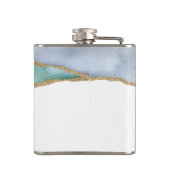 Flasques Aquarelle moderne Turquoise Dusty Blue M. M. Maria (Dos)