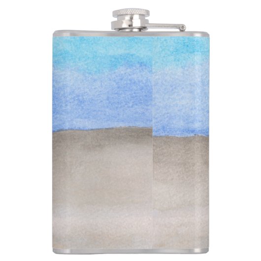 Flasques Aquarelle Monogram Plage côtière de la mer et du s (Dos)