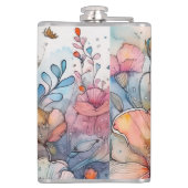 Flasques Aquarelle Motif de fleurs (Dos)